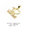 Gold-plated heart pendant necklace with 'I LOVE MOM' lettering and cubic zirconia - I Mom Heart Pendant (10)