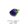 Detail of purple strawberry charm with green leaves and dimensions of 8x12mm - Purple Strawberry Shape (17#)