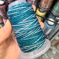 6-strand gradient wax thread in blue and gold-green blend on a large spool - 6-Strand / Blue Black Gold Green (8)