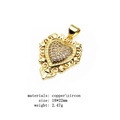 Detail showing gold heart MAMA pendant with micro-paved zircons and 18x22mm dimensions - Mom Heart Hollow Pattern Pendant (15)