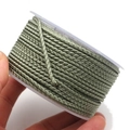 Braided dragon-patterned cord in sage green on a spool for DIY necklace and bracelet crafting - 2.7mm (10m/Roll) / Bean Green