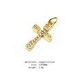 Macro shot of 11*20mm gold cross pendant with micro-set zircon on brass metal - Pave Zirconia Cross Style (3#)