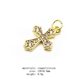Detailed macro view of 13x18.5mm golden cross pendant with micro-pave cubic zirconia - Gold Micro-set Cross Style (4#)
