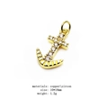 Detaillierte Makroansicht eines 10x18mm Ankeranhängers aus Kupfer mit Zirkonia-Inlay - Pavé Zirkonia Anker Stil (7#)