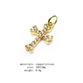 Detail eines 10x17mm Gold-Kreuzanhängers mit Zirkonia-Mikropavé auf Kupferbasis - Gold Quadrat Zirkonia Kreuz (8#)