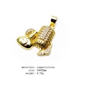 Pendentif sac d'argent hip-hop doré avec zircons incrustés et chaîne boîte - Style Sac d'Argent Micro-Pendentif Uniquement (Sans Chaîne)(2)
