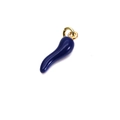 Deep blue enamel chili charm pendant with gold metal ring for DIY jewelry making - Deep Blue Cornicello Shape (3#)