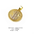 Détail du pendentif dollar en plaqué or orné de pierres de zircon blanc étincelantes - Style de Pièce Ronde-Pendentif Uniquement (Sans Chaîne)(5)