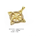 Gold Celtic knot necklace pendant with micro-pave cubic zirconia on copper - Four-Corner Celtic Knot Pendant (2) (Pendant Only)