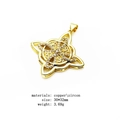 Detail of 30x32mm gold-plated Celtic knot cross pendant with micro-set zircon stones - Cross Celtic Knot Pendant (4) (Pendant Only)