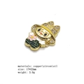 Cartoon girl pendant connector with micro-set zircon and colorful oil drip finish - Cartoon Girl Style 1 (1)