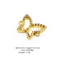 Golden copper butterfly connector with micro-paved zircons for DIY jewelry making - Butterfly Style (2)
