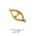 Detail of copper zircon Madonna charm connector for jewelry making, 10x27mm size - Eye-shaped Madonna Style (4)