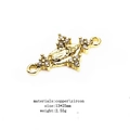 Detail of 13x25mm gold-plated copper Virgin Mary connector with micro-set zircon stones - Cross Madonna Style (6)