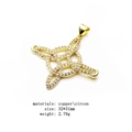 Golden Celtic knot pendant in copper with zircon inlay, 32x31mm jewelry for women - Woven Style Pendant (5) (Pendant Only)