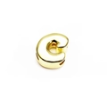 Detailed view of polished 14K gold plated letter C charm bead for DIY jewelry making - Letter C