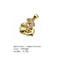Macro detail of copper dolphin and shell pendant with micro-pave cubic zirconia stones - Dolphin and Shell (Pendant Only (Without Chain))