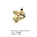 Gold-plated copper jellyfish and crab pendant with zircon inlay, 18x20mm ocean charm - Jellyfish and Crab (Pendant Only (Without Chain))