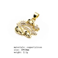 Gold-plated copper shark pendant necklace with micro-paved zircons and coconut tree detail - Seahorse and Coconut Tree (Pendant Only (Without Chain))