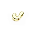 Polished 14K gold plated letter J charm pendant with hole for DIY jewelry making - Letter J