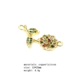 Golden rose connector with multi-color zircon stones for DIY bracelet jewelry making - Rose Colorful Zirconia Style (7LM)