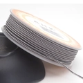 Macro shot of 1.4mm dark grey braided cord with white dots on professional plastic spool - Coffee White