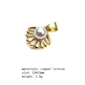 Detailed macro view of shell-shaped pearl pendant with zircon inlay and gold plating - Shell Artificial Pearl Style (Pendant Only (Without Chain)) (8)