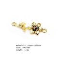 Golden sunflower jewelry connector with multicolor zircon inlay for DIY bracelet making - Sunflower Colorful Zirconia Style (8LM)