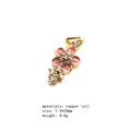 Detalle de colgante de flor de esmalte rosa con circonitas blancas y cobre dorado - Flor Rosa (8#)