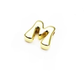 Polished 14K gold plated bubble letter M charm for DIY jewelry bracelets and necklaces - Letter M