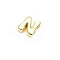 Polished 14K gold plated letter N pendant bead for DIY bracelet and necklace jewelry - Letter N