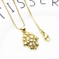 Gouden Hamsa Hand hanger ketting met een box chain schakelketting in boho-stijl afwerking - Hamsa Hand Hanger Halsketting (8)