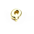 Polished 14K gold plated letter Q charm with a smooth mirror finish for DIY jewelry - Letter Q