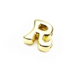 Polished 14K gold-plated letter R charm with rounded 3D edges for DIY jewelry making - Letter R