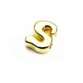 Polished 14K gold plated letter S charm bead for DIY bracelets and necklaces jewelry - Letter S