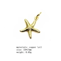 Detailed macro view of 15x17mm gold star fish pendant in copper with oil finish - Gold Starfish Accessory