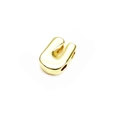 Polished 14K gold plated letter U biscuit pendant bead charm for DIY jewelry making - Letter U