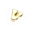 14K gold plated letter Y pendant bead with smooth metallic finish for DIY jewelry - Letter V