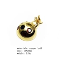 Macro detail of a 14x20mm colorful ladybug charm in gold-plated copper with oil drip - Inlaid Ladybug Charm