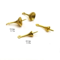 Macro view of teardrop pendant caps in vintage gold finish for DIY jewelry crafting - Style B / Medium / Gold