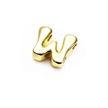14K gold plated puffy letter W charm with a polished finish for DIY jewelry - Letter W
