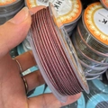 Tricolor red black white braided cord 1.7mm on a spool for jewelry bracelet making - Wine Red