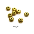 Detail of 6x3mm pumpkin-patterned gold metal spacer beads for DIY jewelry making - Style E Pumpkin Pattern (6mm) / Gold