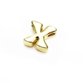14K gold plated letter X pendant bead with a polished mirror finish for DIY jewelry - Letter X