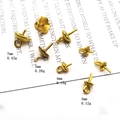 Detail of matte gold teardrop bead caps in various sizes for DIY jewelry making - Style F / Medium / Gold