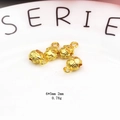 Close-up of four gold-plated pinecone pendant beads for DIY necklace making - Pine Cone/Bud Shape (B#8mm) / Antique Gold