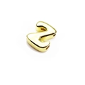 Polished 14K gold plated letter Z charm bead with horizontal hole for DIY jewelry - Letter Z