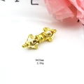 Detailed macro view of gold-plated Vajra pestle pendant measuring 9x25mm and 2.04g - Style A Vajra Pestle
