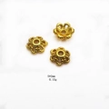 Détail de trois coupelles de perles fleurs dorées 5x2mm pour bijoux DIY - Style Séparateur Fleur Cinq Pétales (Q#5MM)