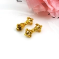 Detailed view of matte gold-plated Vajra Bell and Pestle charms for DIY jewelry making - Style D Set